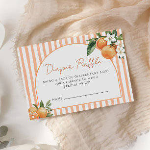 Carte D'accompagnement Tirage au sort de couche pour Baby Shower Orange C
