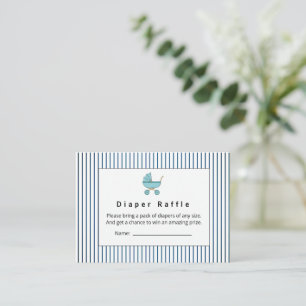 Carte D'accompagnement Tirage au sort de couche pour poussette bleue mode