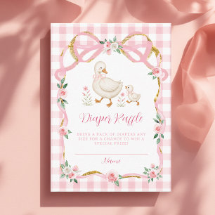 Carte D'accompagnement Tirage au sort de couche Silly Goose Gingham Rose