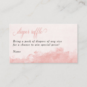 Carte D'accompagnement Tirage au sort de couche Texture encre lavée rose