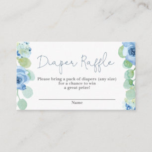 Carte D'accompagnement Tirage au sort de couches Baby Shower à fleurs ble