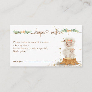 Carte D'accompagnement Tirage au sort de couches Baby Shower Mouton Agnea