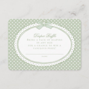 Carte D'accompagnement Tirage au sort de couches Coquette Gingham Vert