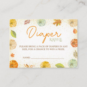 Carte D'accompagnement Tirage au sort de couches pour Baby Shower automne