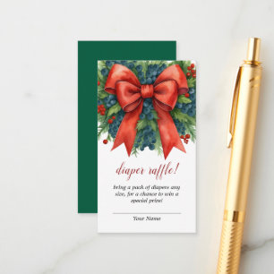 Carte D'accompagnement Tirage au sort de couches pour Baby Shower de Noël