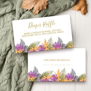 Carte D'accompagnement Tirage au sort de couches pour Baby Shower Feuille