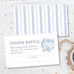 Carte D'accompagnement Tirage au sort de couches pour Baby Shower garçon