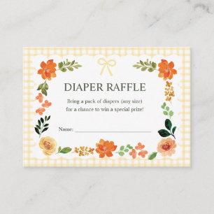 Carte D'accompagnement Tirage au sort de couches pour Baby Shower Gingham