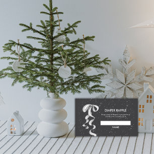 Carte D'accompagnement Tirage au sort des couches Silver Bow Winter Snow