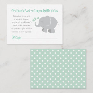 Carte D'accompagnement Tirage au sort livre ou couche bébé éléphant Baby 