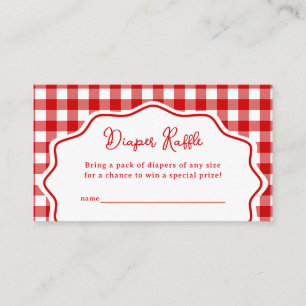 Carte D'accompagnement Tirage de couche Baby-Q BBQ Gingham Rouge Baby Sho