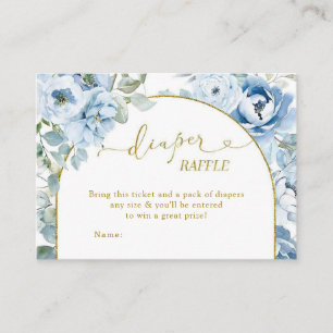 Carte D'accompagnement Tirage de couche bébé Fleurs Bleu Poussiéreux Baby