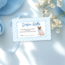 Tirage de couche bébé Gingham Bleu Chien