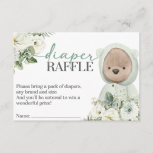 Carte D'accompagnement Tirage de couche bébé ours en peluche Boho à peine