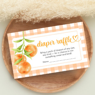 Carte D'accompagnement Tirage de couche bébé Shower Gingham Orange