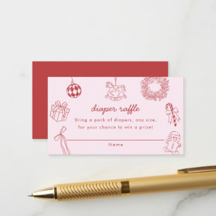 Carte D'accompagnement Tirage de couche culotte rouge fantaisiste Noël hi