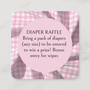 Carte D'accompagnement Tirage de couche gingham pour baby shower 