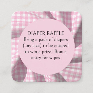 Carte D'accompagnement Tirage de couche gingham pour baby shower