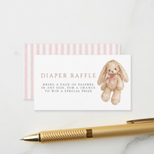 Carte D'accompagnement Tirage de couche Lapin Aquarelle Rose