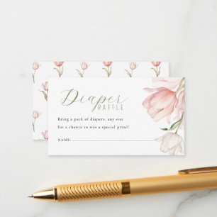 Carte D'accompagnement Tirage de couche pour Baby Shower Floral