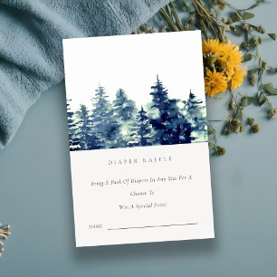 Carte D'accompagnement Tirage de couche pour bébé en forêt de pins enneig