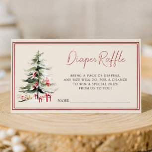 Carte D'accompagnement Tirage de couche pour Noël Baby Shower d'hiver