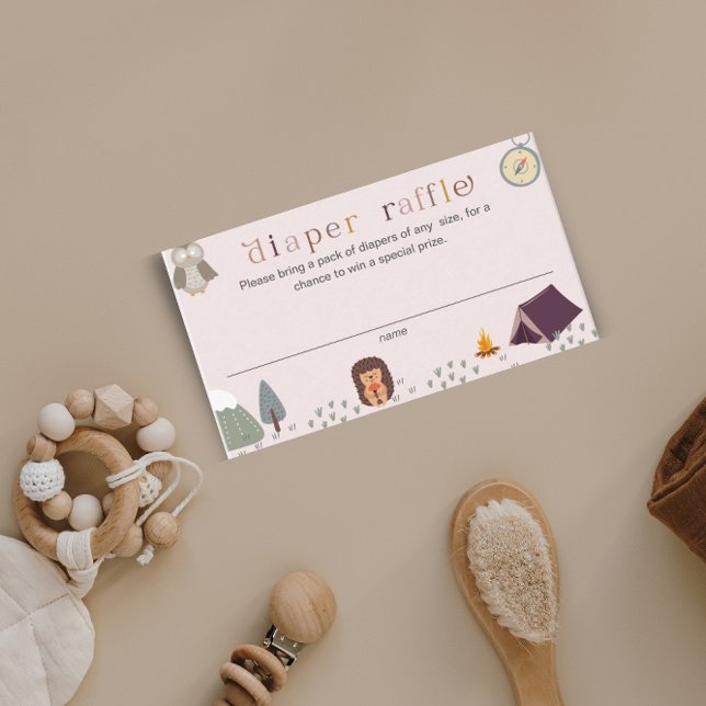 Carte D'accompagnement Tirage de couche rose doux fille aventure Baby Sho (Créateur téléchargé)