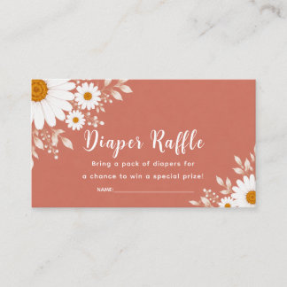 Carte D'accompagnement Tirage de couche Terracotta Daisy Baby Shower