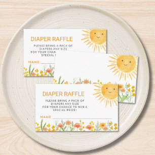 Carte D'accompagnement Tirage de Couches Bébé Shower Sunshine