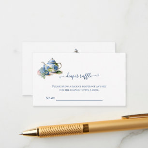 Carte D'accompagnement Tirage de Couches Hydrangea Bleu Thé à la Menthe