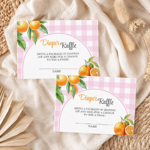 Carte D'accompagnement Tirage de Couches Orange Rose Baby Shower