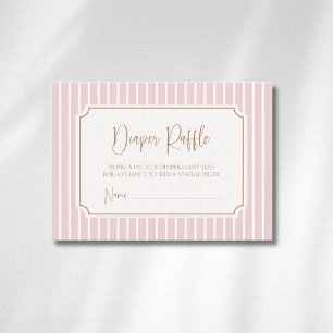 Carte D'accompagnement Tirage de Lange Cadre Doré Stripé de Rose