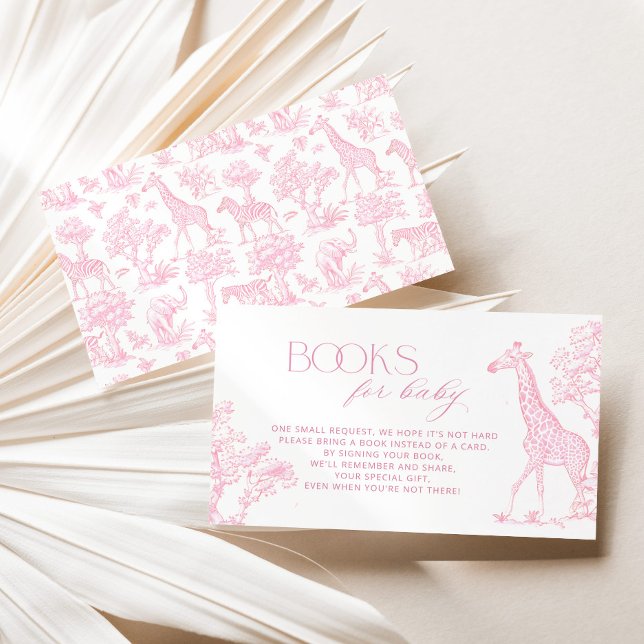 Carte D'accompagnement Toile de jouy Safari Livres pour bébé billet Pink (Créateur téléchargé)