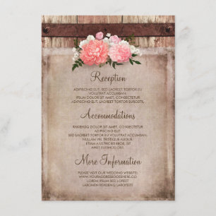 Carte D'accompagnement Toile de jute florale et information en bois
