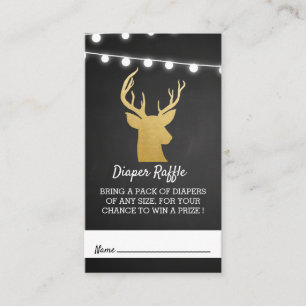 Carte D'accompagnement Tombola de couche-culotte d'Antler de feuille d'or