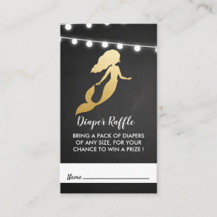 Carte D'accompagnement Tombola de couche-culotte de sirène de feuille