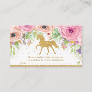 Carte D'accompagnement Tombola féerique de couche-culotte de baby shower