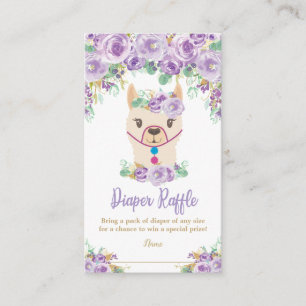 Carte D'accompagnement Tombola florale pourpre de couche-culotte de baby