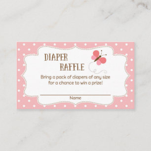 Carte D'accompagnement Tombola rose de couche-culotte de baby shower de