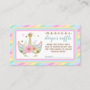 Carte D'accompagnement tombole de la couche bébé tombole licorne
