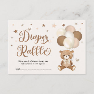 Carte D'accompagnement Tonalité Terre neutre Brown Teddy Bear Diaper Raff