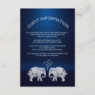 Carte D'accompagnement TONNES D'AMOUR/Elephant Couple Mariage Insertion C