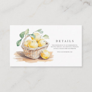 Carte D'accompagnement Toscane Aquarelle Italienne Détails du Mariage