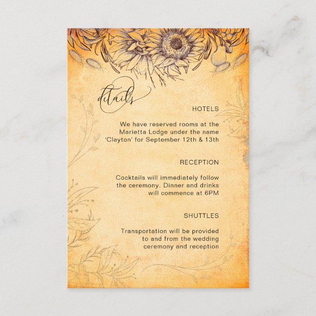 Carte D'accompagnement Toscane Toscane Toscane Automne Tracery Texture (Devant)