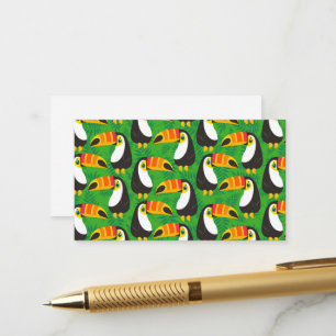 Carte D'accompagnement Toucan Bird Beak Green Leaves Animals tropicaux