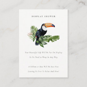 Carte D'accompagnement Toucan de la Forêt Tropicale Humide Baby Shower
