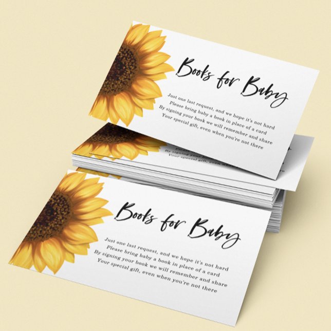 Carte D'accompagnement Tournesol automne | Livres pour bébé | BABY SHOWER (Créateur téléchargé)