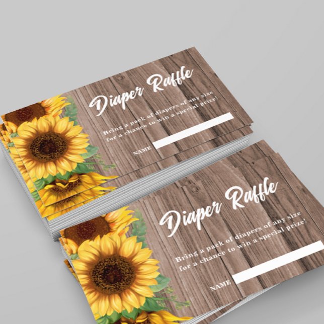 Carte D'accompagnement Tournesol automne | Rafle de couches| Baby shower (Créateur téléchargé)