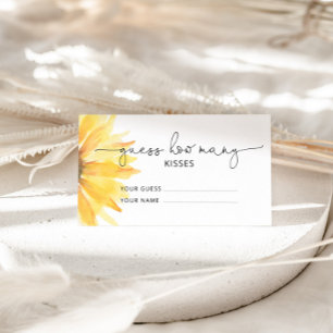 Carte D'accompagnement Tournesol devinez combien de baisers jeu nuptiale