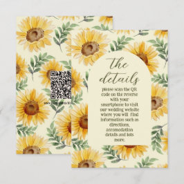 Carte D'accompagnement Tournesol Eucalyptus Floral Mariage botanique